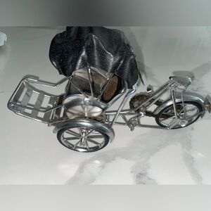 Silver Metal Tricycle Model with Black Cover
